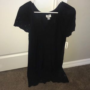 Black crochet with ties dress